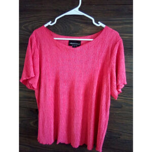Connected Woman Sz 1x Short Sleeve Blouse Made In Usa